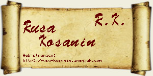 Rusa Košanin vizit kartica